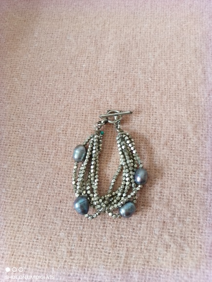 Lucky Brand Bracelet, Multi-Strand with Silver and Pearlescent Purple Beads - Picture 5 of 6